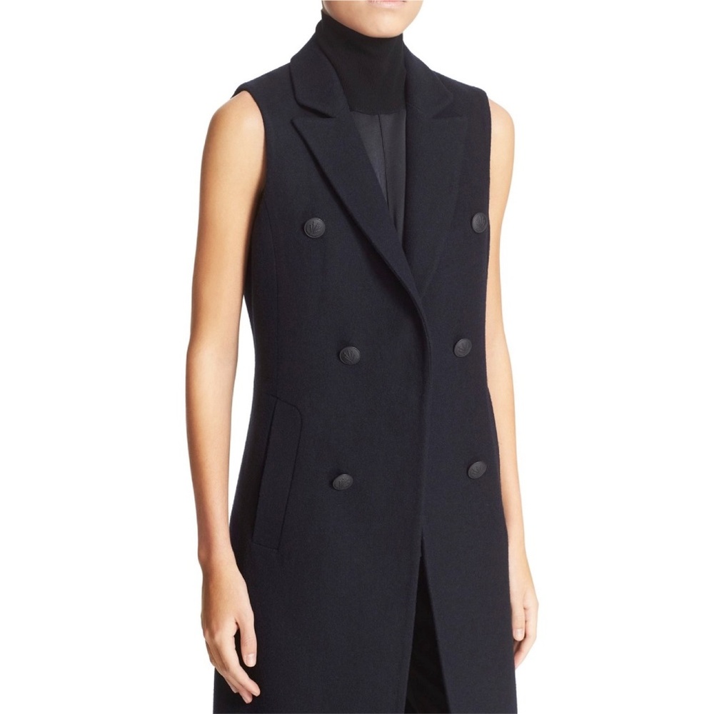 Rag & Bone Fitted Faye Wool Navy Vest Coat N48 - Picture 3 of 8